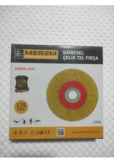 Meşem Dairesel Çelik Tel Fırça 175 Mm Üstün Kalite 1 Adet