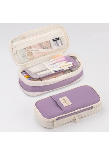 Maoyaya Mor Macaron Kutusu Katmanlı Kapasiteli Kalem Gözlü Çok Çift Büyük Angoo Wf Mor