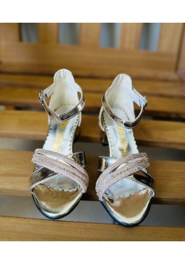 Gala Önü Çapraz Çocuk Topuklu Ayk Gold