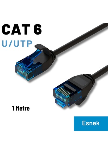 Irenıs Cat6 U/utp Esnek Kablo, 1 Metre Siyah