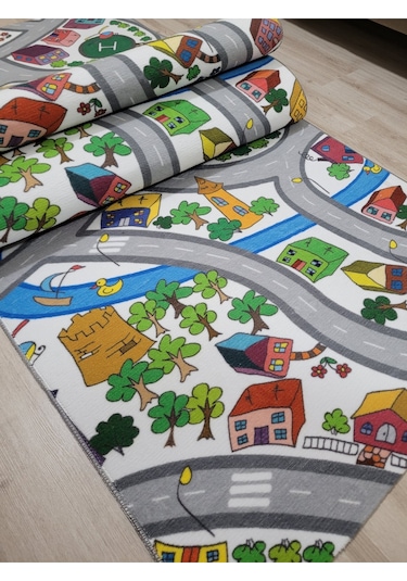 Arbese Çocuk Odası Halısı Antibakteriyel Yolluk Kreş Ve Anaokulu Halısı Cck01arbs Gri