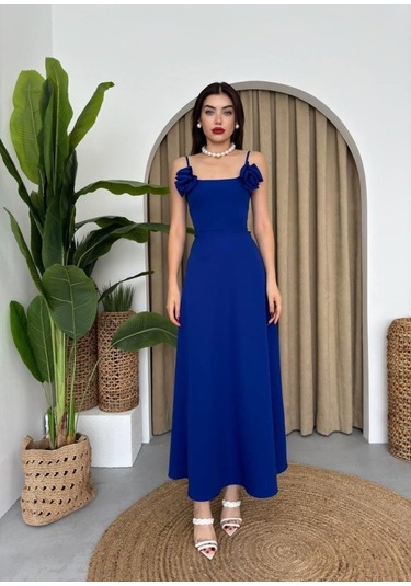 Matilda Gül İp Askılı Elbise Çok Renkli