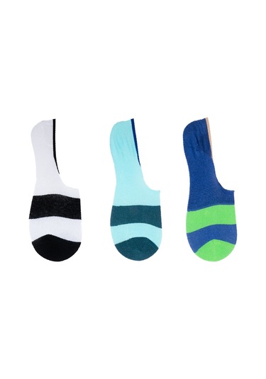 The Socks Company 3 Çift Özel Kutulu Silikon Destekli Erkek Babet Çorap Beyaz - Gri