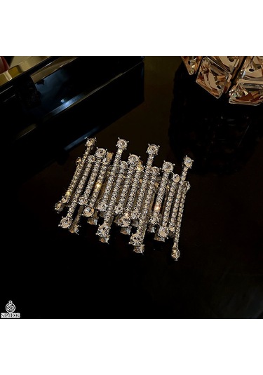 Tam Elmas Bilezik, Tasarımcı Bilezik, Havalı Feng Shui Elmas Elastik Bilezik Beyaz