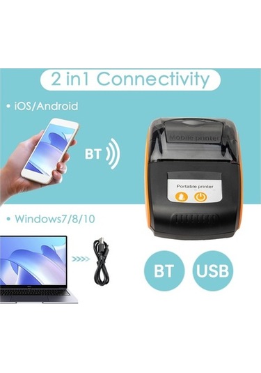 Trendooze Yazıcısı Termal Taşınabilir Os7262 Mm Mini Makbuz Hallow Baskı 58 Dl