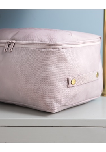 Çiçek Desen Baskılı Hurç - Pudra - 52x28x21 Cm Pudra