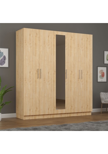 5 Kapaklı Gardırop 200cm Safir Meşe