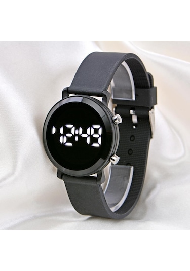 Yeni Sezon Unisex Kol Saati Siyah Renk Silikon Kordon Led Bileklik St-304122
