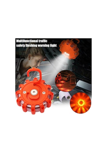 Yanıp Sönen Trafik Uyarı Yol Fişeği Yol Güvenliği Emniyet Led Lambası Pil Hediyeli