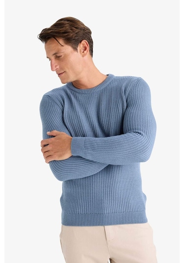 DeFacto Standart Fit Bisiklet Yaka Triko Kazak C8814AX24WNIN247