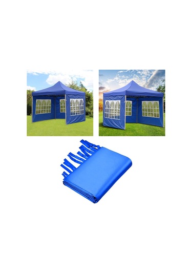 Suntek 1x Gazebos Çadır 3x2m Kamp Açık Gölgelik Mesh Yan Mavi