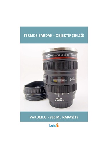 Objektif Görünümlü Sızdırmaz Termos Bardak Çok Renkli