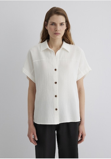 Mavi - Dokulu Beyaz Gömlek 1210758-70057 Beyaz