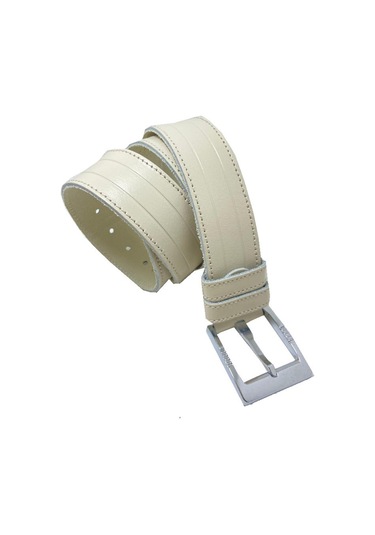 Hakiki Deri Erkek Kot Kemeri 4,5 Cm Krem