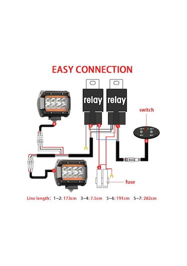Xiyyadms 480w Çift Renkli Işık İçin Dayanıklı Araç Kablolama Seti - 2 Bağlantılı, Hafıza Fonksiyonlu