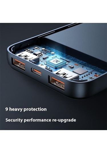 Tongxida Mcdodo Mc-4420 10.000mah Küçük Güç Bankası Dijital Ekranlı Harici Şarj Cihazı Siyah Siyah