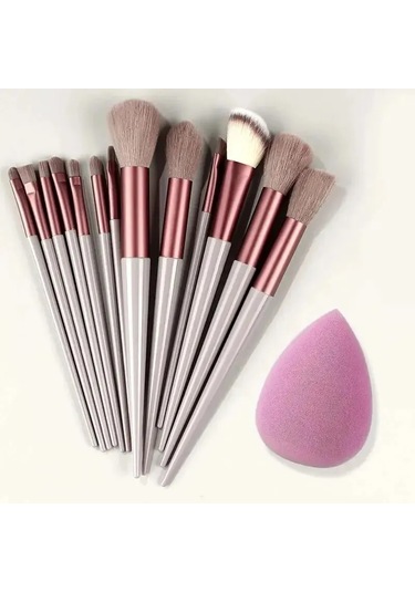 Makyaj Fırça Seti Yumuşak Kabarık Profesyonel Kozmetik Fondöten Pudra Göz Farı 13pcs Brown Egg