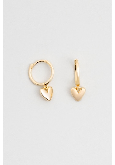 Romantik 18 Ayar Sarı Altın Kaplama Gümüş Küpe Sarı