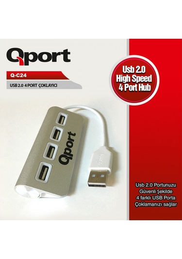Qport Q-C24 USB2.0 4 Port Hub
