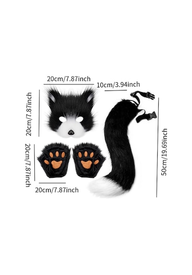 Suntek Therian Maskesi Ve Kuyruk Seti Pençe Eldivenleri Festival