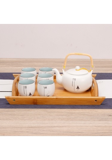 Sones Bambu Binaural Çay Seti Tepsi Ekmek Sergileme Tepsisi, Boyut: 29x20cm Diğer