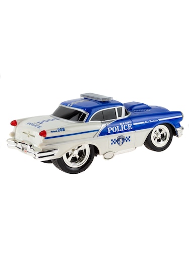 1:16 Ölçek Uzaktan Kumandalı Klasik Araba Super Polis Chewy Mavi