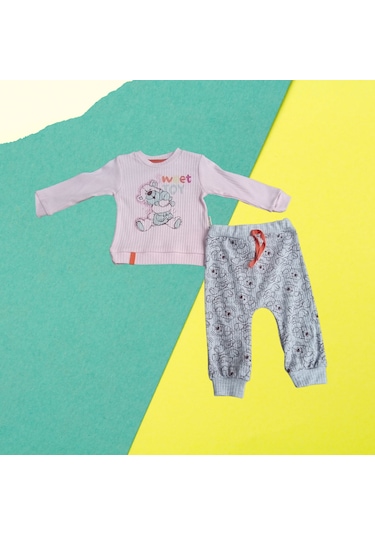 Babyrıse Babyrise Sweet Toy Fitilli Kız Çocuk Takım Pembe