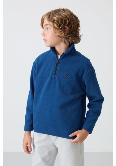 Tommy Life Parlament Kalın Yumuşak Dokulu Standart Fit Nakışlı Polar Erkek Çocuk Sweatshirt - 11221 Parlament