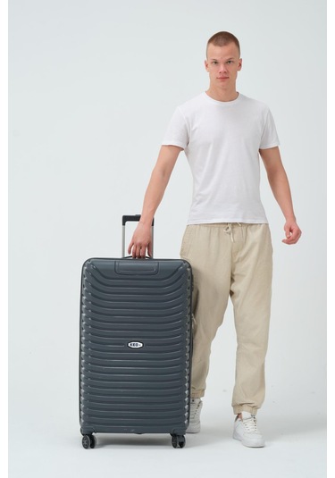 Keo-plus Gri Büyük Boy Silikon Kırılmaz Pp Valiz Gri