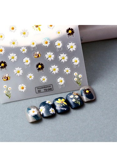 1 Adet Siyah Beyaz Yay Kelebek 5d Tırnak Çıkartmalar Nail Art Dekorasyon Kabartma Disney Karikatür Çiçek Nail Art Çıkartmalar Tırnak Malzemeleri Pembe