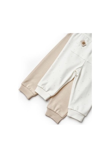 Bebek 2'li Pantolon %100 Organik Pamuk, Bebek-yenidoğan Serisi - Csy8105 Ekru