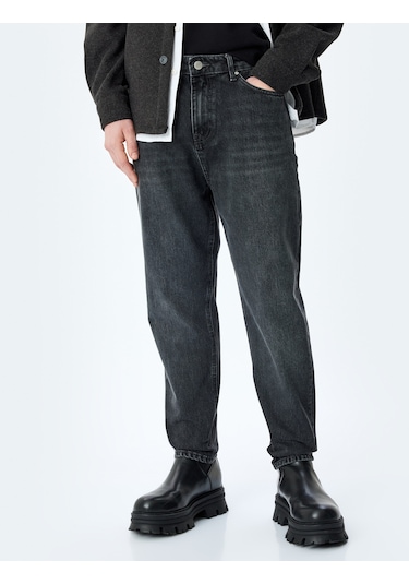 Koton Cepli Normal Bel Loose Fit Jean Pantolon - Steve Jean Gri 5wam40105ıd Gri