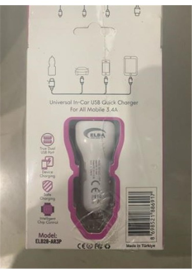 Elb28-ar3p Elba 3.4a 2usb Araç Başlık