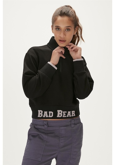 Bad Bear Zoe Half-zip Siyah Yarım Fermuarlı Kadın Sweatshirt-siyah Siyah