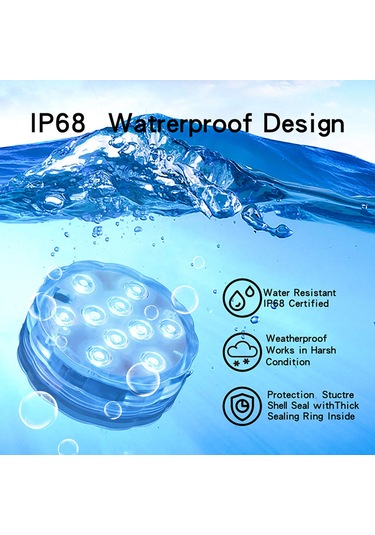 Qingmipy Su Dalış Işığı - 16 Renk Değiştiren, Uzaktan Kumandalı, Su Geçirmez Havuz Ve Akvaryum Aydınlatma Beyaz