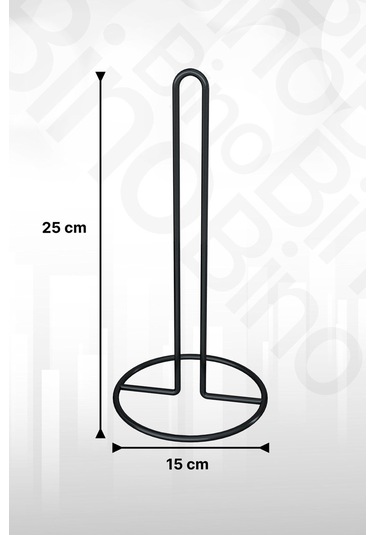 Peçetelik Rulo Havluluk Mat Siyah Kaplama Paslanmaz Dolu Çelik Havlu Peçetelik, Metal Havluluk