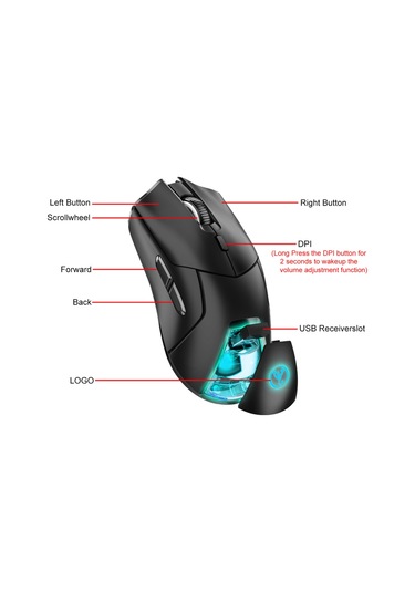 Reedark Hxsj T40 T40 Kablosuz  2.4g+bt5.1+bt5.1 Usb Alıcı Üçlü Modlu  7 Rgb Işıklı Oyun Fa