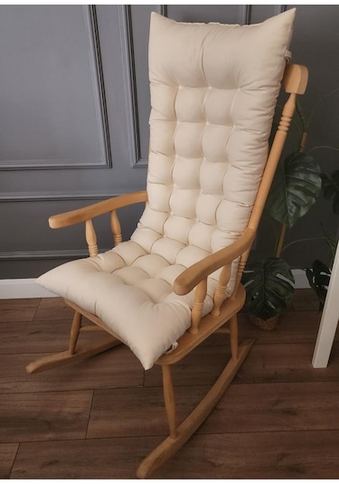 Altınpamuk Bej Sallanan Sandalye Minderi Selen Bağcıklı 120X50Cm (Sadece Minder) Bej