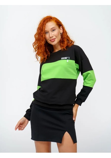 Lan S.a.r.o. Oversize Sweatshirt Büyük Beden İç Astarı Olmayan 74089795 Yeşil