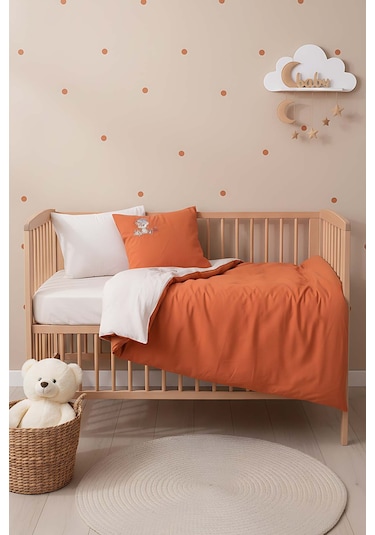 Cuddly Nakışlı %100 Pamuklu Bebek Nevresim Takımı Çok Renkli