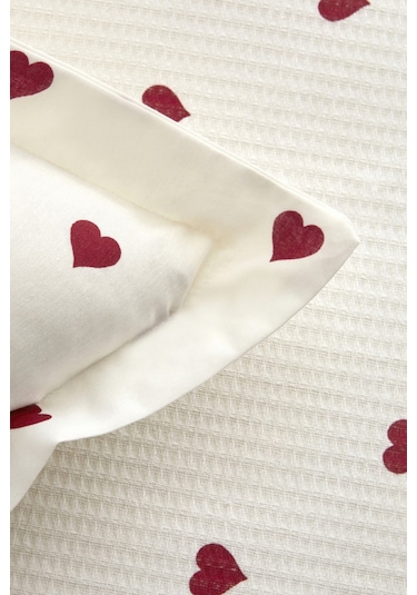 Karaca Home Amour Tek Kişilik Pike Takımı Kırmızı