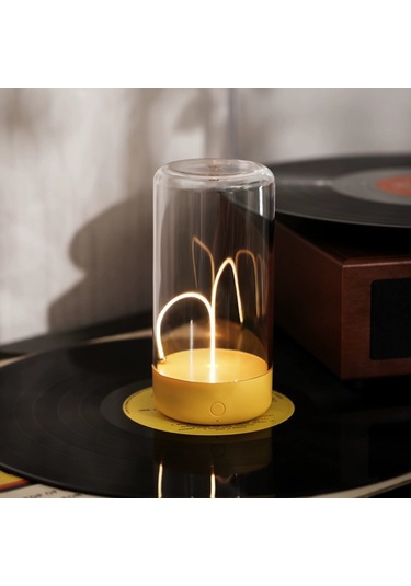 Reedark Led Manyetik Mini Işık, 360 Aydınlatma, 1500mah Pil, Dokunmatik Kontrol, Kamp/ev/restoran İçin Romantik Ambiyans, Şarjlı Şimşek Sarısı Sari