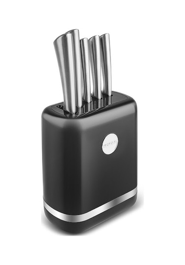 Karaca Retroway 6 Parça Standlı Bıçak Seti Siyah Siyah