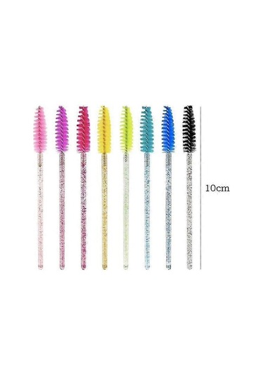 10'lu Paket Kirpik Fırçası, Kirpik Fırçası, Maskara Fırçası Turkuaz