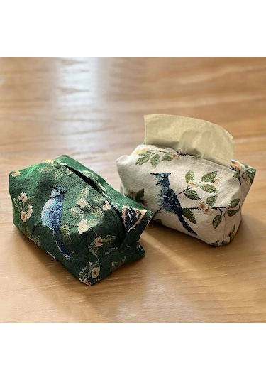 C-avrupa Retro Doku Kutusu Saklama Çantası Yüksek Kaliteli Peçete Tutucu Katlanabilir Doku Kutusu Ev Ofis Masaüstü Nakış Saklama Kutusu