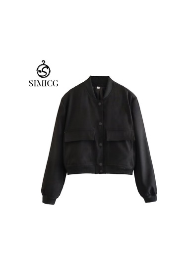 Kadın Dik Yaka Ceket Siyah