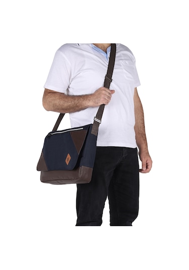 Strong 15.6 İnch Laptop Bölmeli Omuz Askılı Postacı Çantası Kft03 Lacıvert Çok Renkli