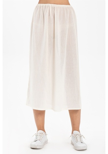 Jüpon Şile Bezi Pamuk Uzun Etek Astarı Tam Boy Jipon Krem Krm