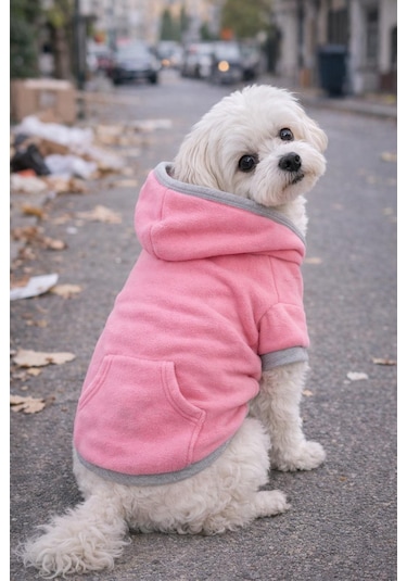 Pembe Basic Kalın Polar Köpek Ceketi 7-14 Kg'ya Uygun