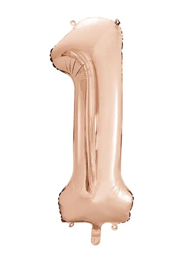 1 Adet 34 İnç 85 Cm Rose Gold Folyo Balon Helyum Balon 1 Yaş Balonu 1 Rakam Balon Rose Gold